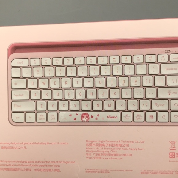 Bluetooth Wireless Keyboard Sealed in Box Pink and White - Picture 4 of 7